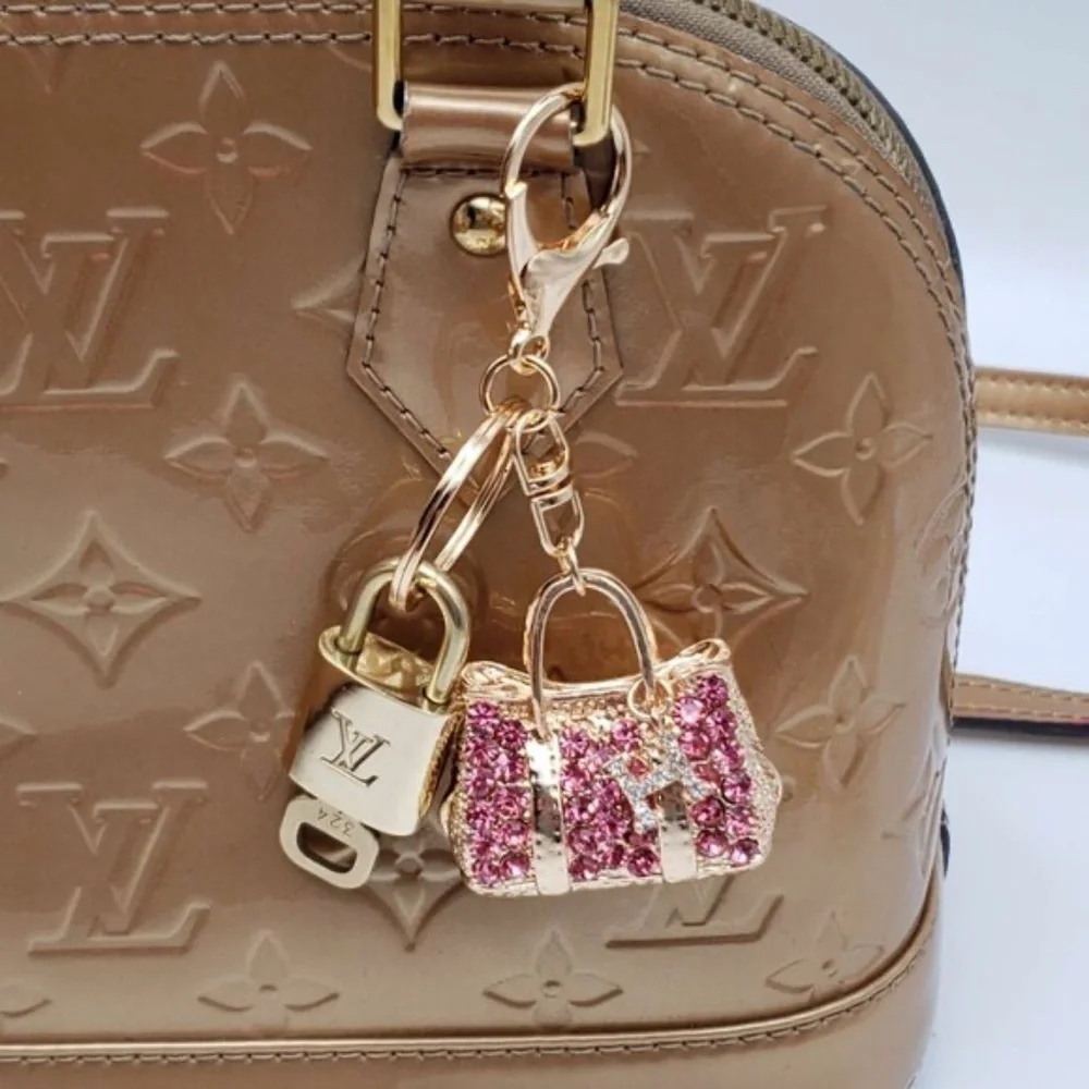 Authentic Louis Vuitton Padlock & Key Gold ✨Unbranded Bag Charm Keychain - Picture 2 of 7